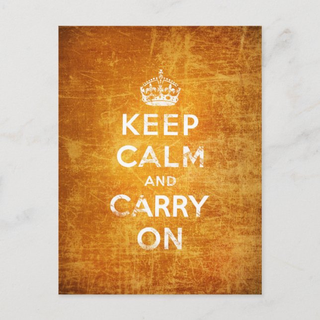 Carte Postale Vintage keep calm and carry on (Devant)