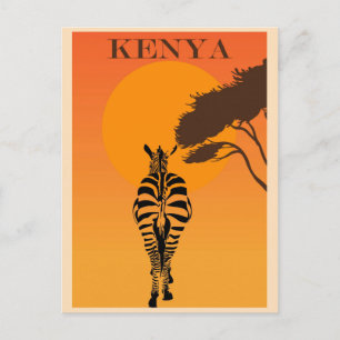 Carte Postale Vintage Kenya Afrique Afrique Zèbre Voyage