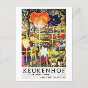 Carte postale Vintage Keukenhof Gardens Holland Tu