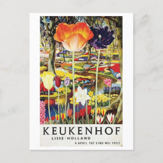 Carte postale Vintage Keukenhof Gardens Holland Tu