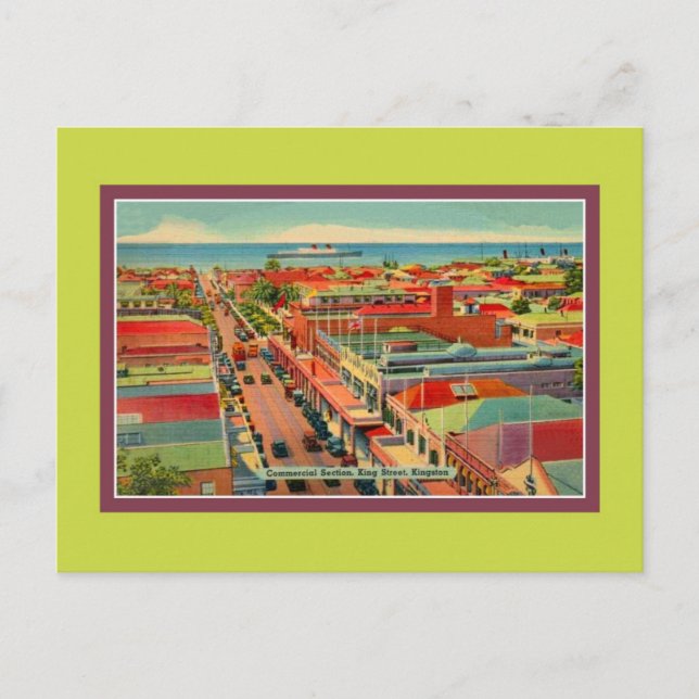 Carte Postale Vintage King Street Kingston Jamaïque (Devant)