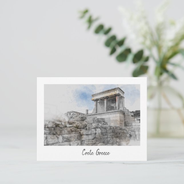 Carte postale vintage Knossos Palace - Héraklion (Debout devant)