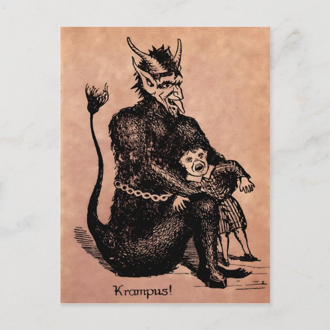 Carte postale vintage Krampus (Devant)