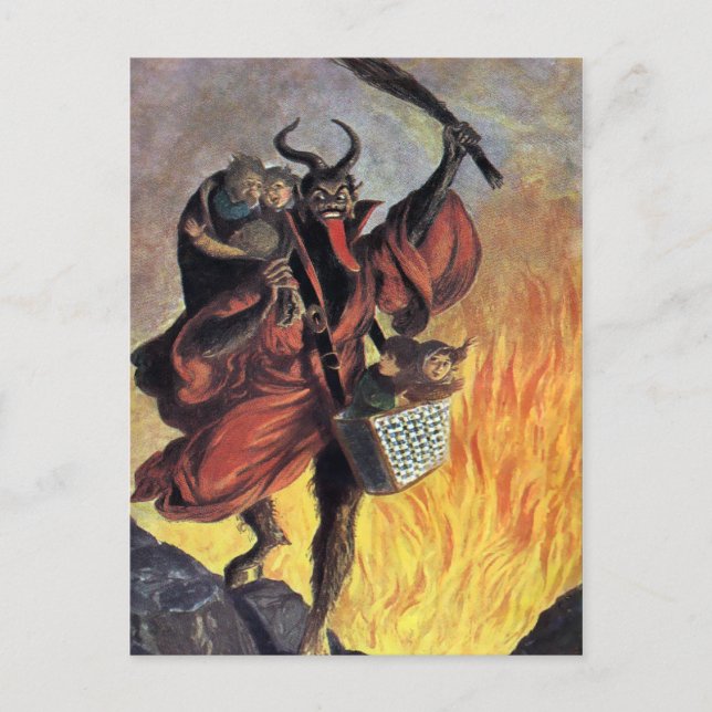 Carte postale vintage Krampus (Devant)
