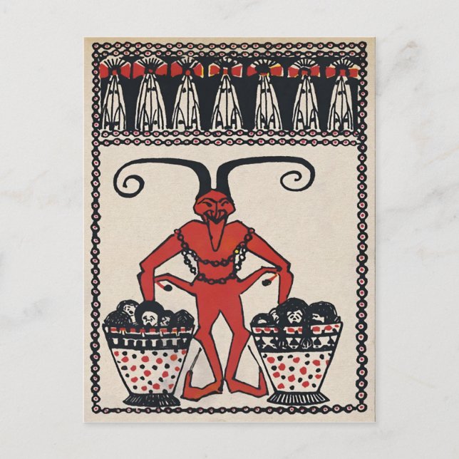Carte postale vintage Krampus (Devant)