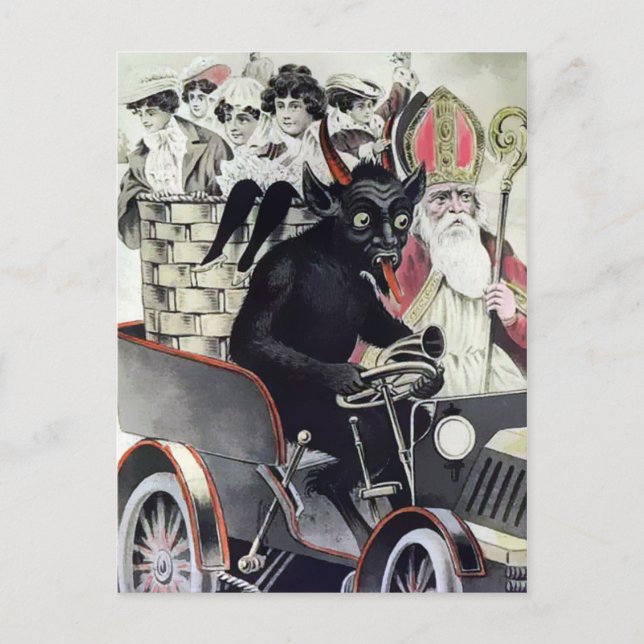 Carte postale vintage Krampus Christmas (Devant)