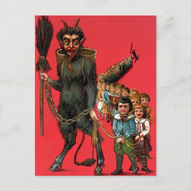 Carte postale vintage Krampus Christmas (Devant)