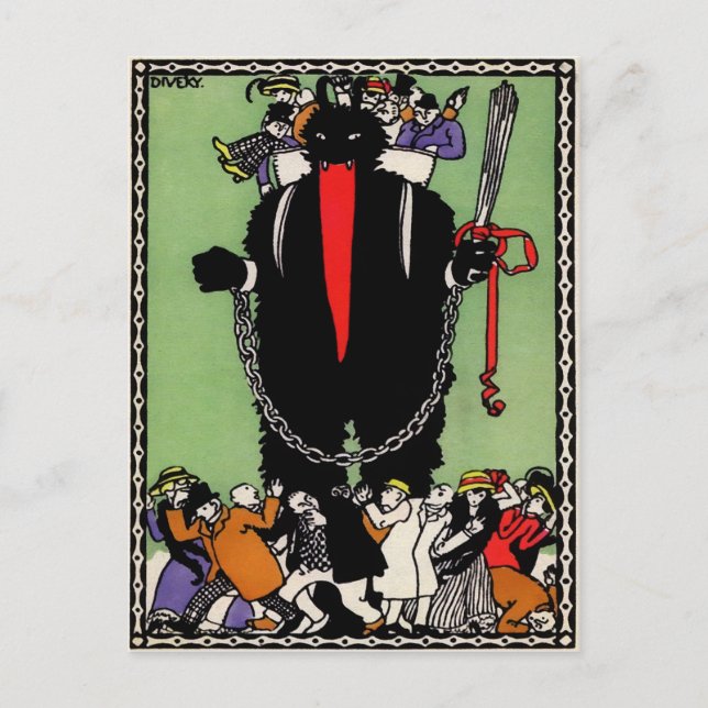 Carte postale vintage Krampus Devil (Devant)