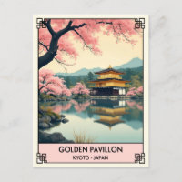 Vintage Kyoto Japon Golden Pavilion Voyage