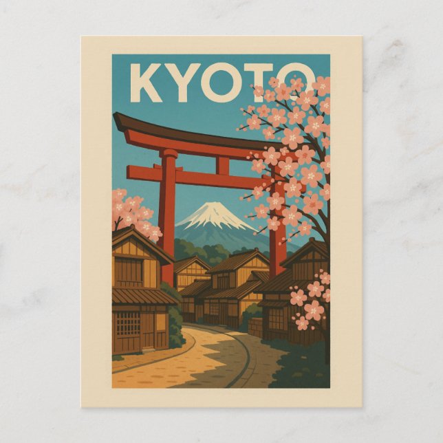Carte Postale Vintage Kyoto Japon Mountain Travel (Devant)