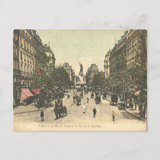 Carte Postale Vintage La Place de la République, Paris, France