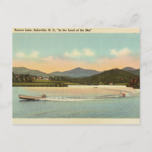 Carte Postale Vintage, Lac Beaver, Asheville, Caroline du Nord