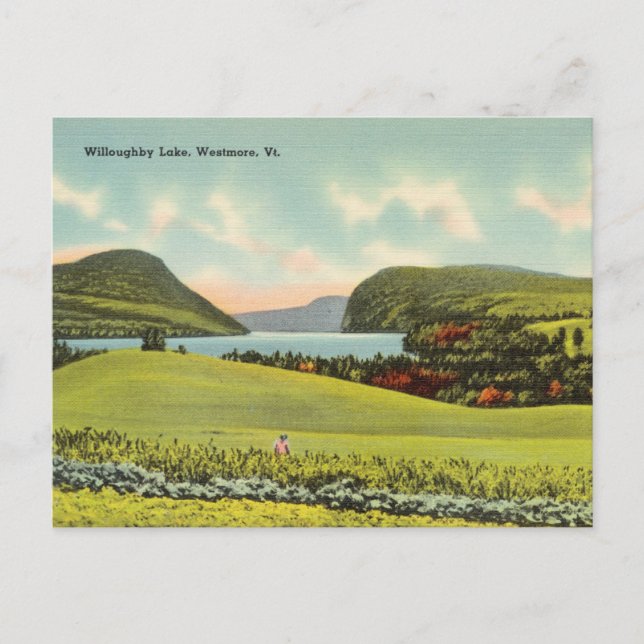 Carte Postale Vintage, Lac Willoughby, Westmore, Vermont (Devant)