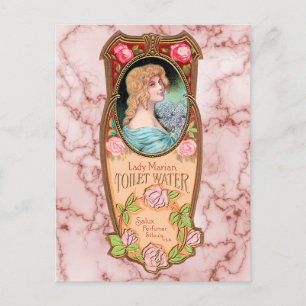 Carte Postale Vintage Lady Marian Toilet Étiquette d'eau