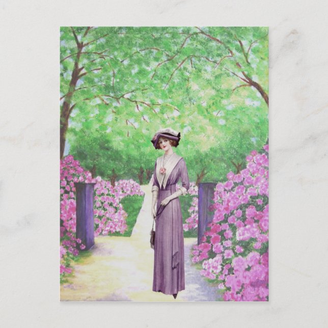 Carte postale vintage Lady Rhododendron Garden (Devant)