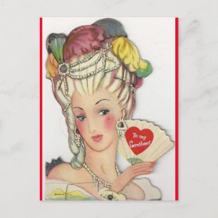 Carte postale vintage Lady Valentine du XVIe siècl