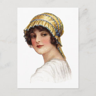 Carte Postale Vintage Lady Wearing Bonnet