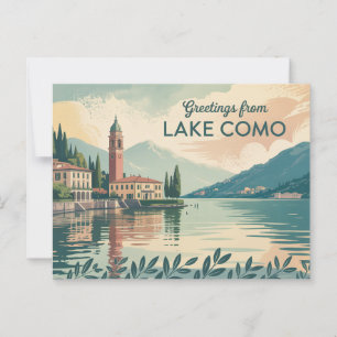 Carte postale vintage Lake Como Salutations de