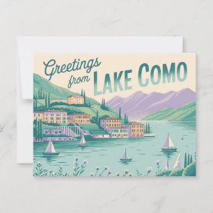 Carte postale vintage Lake Como   Salutations de