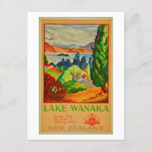 Carte postale vintage Lake Wanaka Nouvelle-Zélande