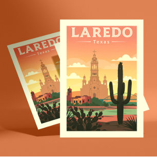 Carte Postale Vintage Laredo Texas