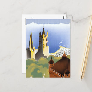 Carte Postale Vintage Lausanne-Ouchy Suisse Voyage