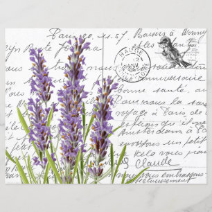 Carte postale Vintage Lavender Bird en français Sc