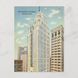 Carte Postale Vintage Le Penobscot Building, Detroit, Michigan