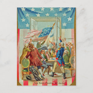 Carte Postale Vintage Le Premier Quart Juillet