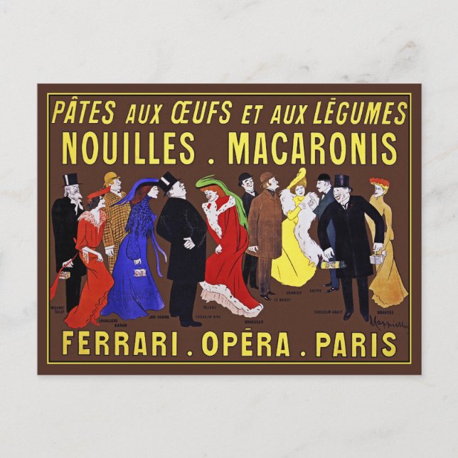 Carte postale vintage : Leonetto Cappiello - Pâtes (Devant)