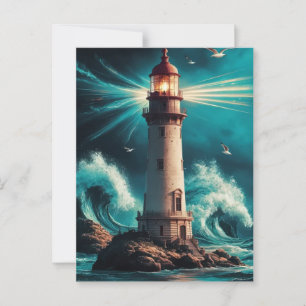 Carte postale vintage Lighthouse - Nautique Coastè