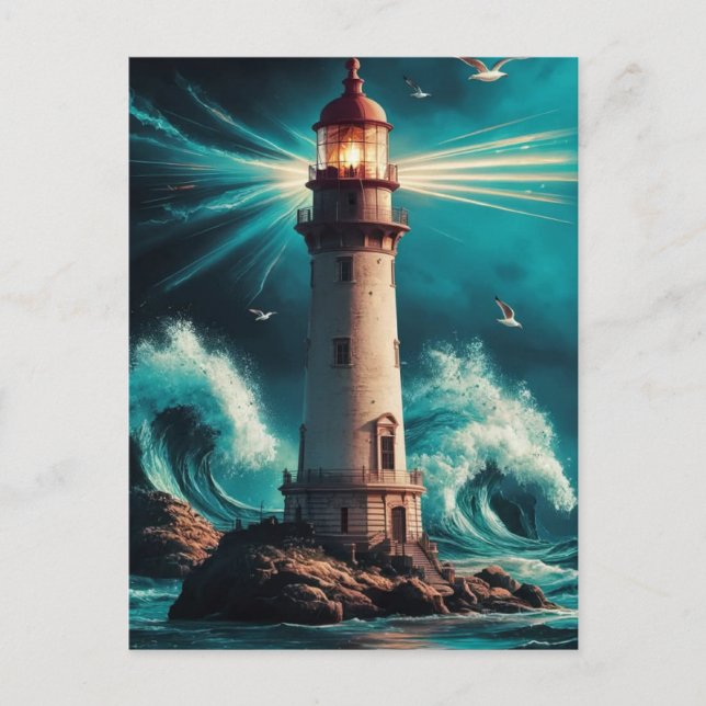 Carte postale vintage Lighthouse - Nautique Coastè (Devant)