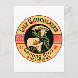 Carte Postale Vintage Lily Chocolat Ganong Bros.