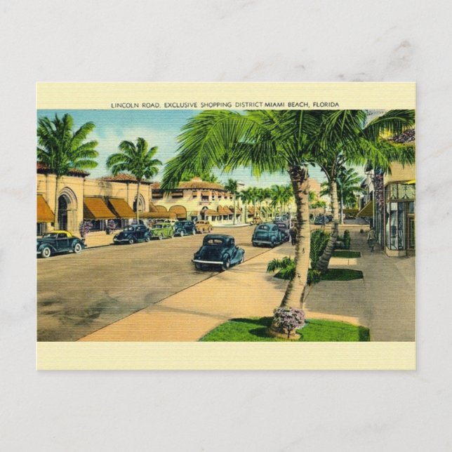 Carte postale vintage Lincoln Road Miami Beach (Devant)