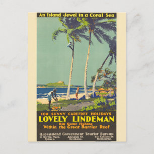 Carte Postale Vintage Lindeman Island Australie Voyage