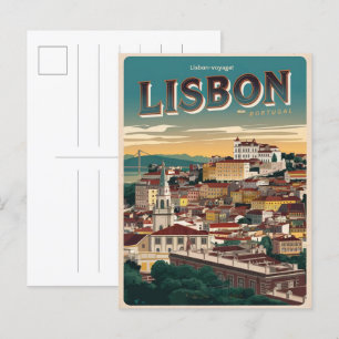 Carte Postale Vintage lisbon portugal cadeaux de voyage et souve