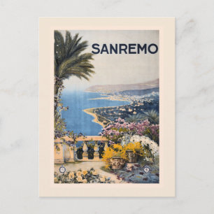 Carte Postale Vintage Litho Travel et Sanremo Italie