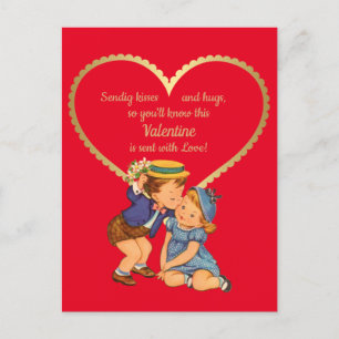 Carte postale vintage Little Boy and Girl 1950's