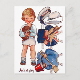 Carte postale vintage Little Boy Jack Paperdoll