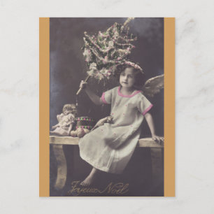 Carte postale vintage Little Girl with Christmas T