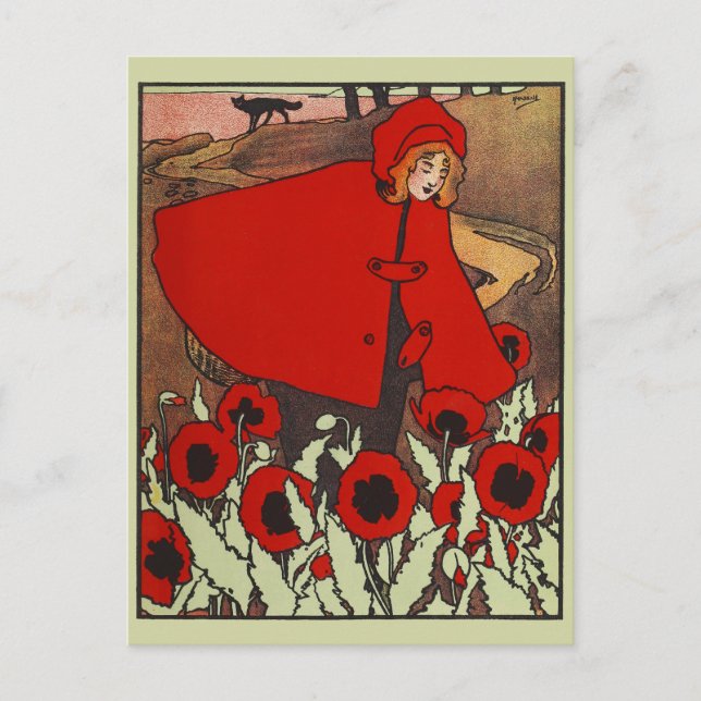 Carte postale vintage Little Red Riding Hotte (Devant)