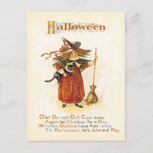 Carte Postale Vintage Little Witch