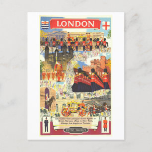 Carte postale vintage London Travel Poster