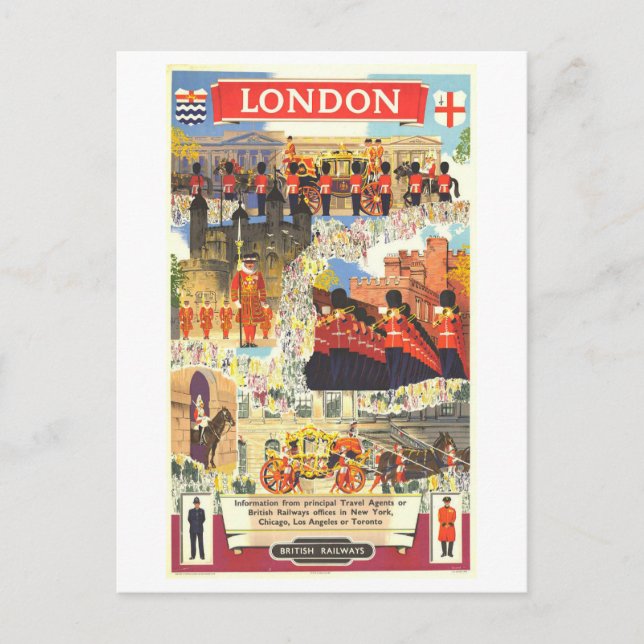 Carte postale vintage London Travel Poster (Devant)
