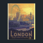 Carte Postale Vintage Londres Big Ben Parlement Thames River<br><div class="desc">Photos d'Art Vintage voyage des symboles des célèbres capitales du monde - Tour Big Ben - Bâtiments historiques Iconiques de Londres City</div>
