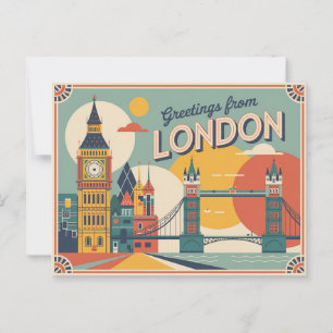 Carte postale vintage Londres   Salutations de Lon