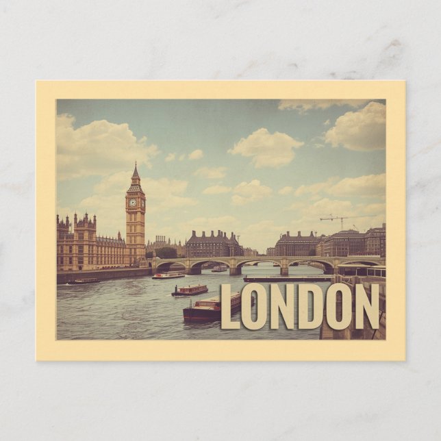 Carte Postale Vintage Londres Travel (Devant)