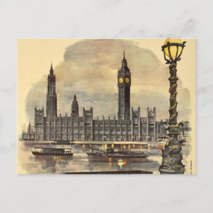 Carte Postale Vintage Londres Voyage Big Ben Parlement