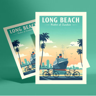 Carte Postale Vintage Long Beach
