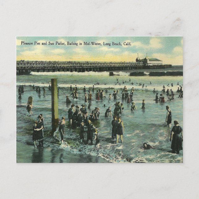 Carte Postale Vintage Long Beach Californie (Devant)